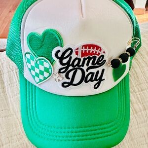 Kelly Green and White Game Day Cap